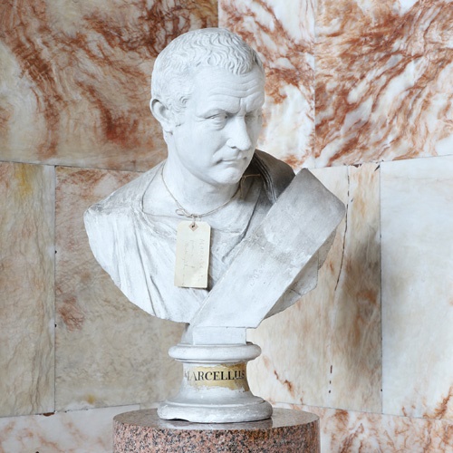 Italian school, 18th century A plaster bust of Marcus Claudius Marcellus (42-23 BC)